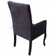  Nubuk Black - krzesło / fotel prosty  z podłokietnikami pikowane w karo  z oparciem 108cm od ziemi